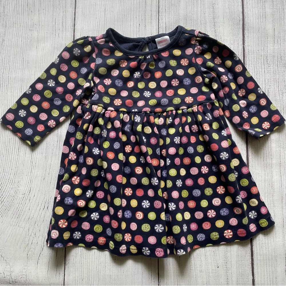 Gymboree Candy Shoppe Navy Blue Dress Size 12-18 months